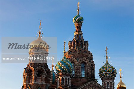 The decorative domes of the Church on Spilled Blood, UNESCO World Heritage Site, St. Petersburg, Russia, Europe