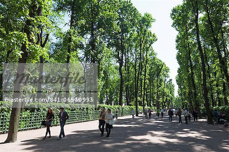 People enjoying the Summer Garden, St. Petersburg, Russia, Europe