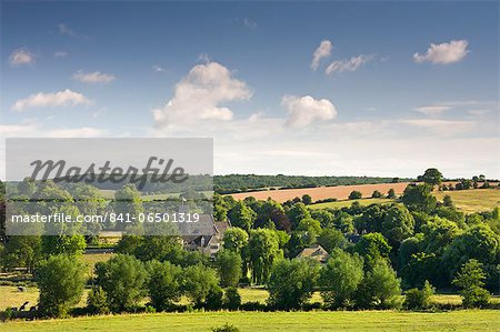 Pretty countryside surrounding the Cotswolds village of Swinbrook, Oxfordshire, England, United Kingdom, Europe