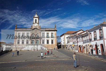 Museu da Inconfidencia and Praca Tiradentes, Ouro Preto, UNESCO World Heritage Site, Minas Gerais, Brazil, South America