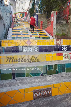 People on Selaron Steps (Escadaria Selaron), Lapa, Rio de Janeiro, Brazil, South America People on Selaron Steps (Escadaria Selaron), Lapa, Rio de Janeiro, Brazil, South America