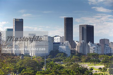 View of downtown skyscrapers, Centro, Rio de Janeiro, Brazil, South America