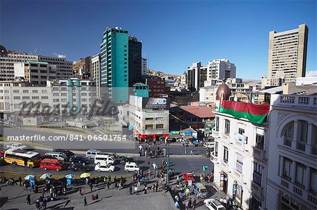 View of Mariscal Santa Cruz Avenue, La Paz, Bolivia, South America