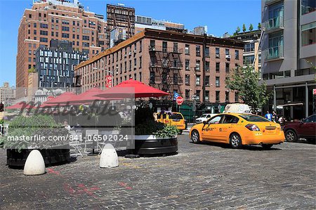 Pedestrian Plaza, Hudson Street, Meatpacking District, Manhattan, New York City, United States of America, North America