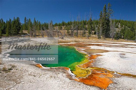 Abyss Pool, West Thumb Geyser Basin, Yellowstone National Park, UNESCO World Heritage Site, Wyoming, United States of America, North America Abyss Pool, West Thumb Geyser Basin, Yellowstone National Park, UNESCO World Heritage Site, Wyoming, United States of America, North America