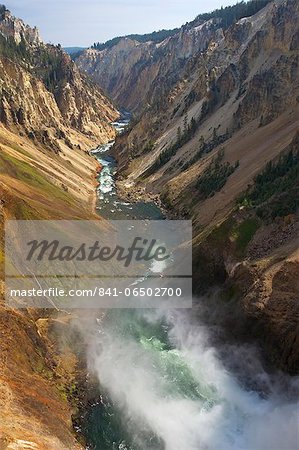 Brink of Lower Falls of Yellowstone River, Grand Canyon of the Yellowstone, Yellowstone National Park, UNESCO World Heritage Site, Wyoming, United States of America, North America