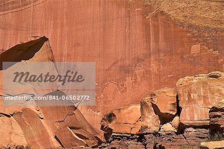 Fremont Indian petroglyphs in Capitol Reef National Park, Utah, United States of America, North America