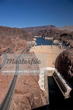 Hoover Dam, Colorado River, between Nevada and Arizona, United States of America, North America