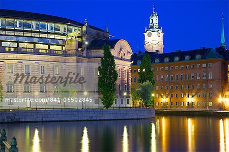 Riksdagshuset at night, Stockholm, Sweden, Scandinavia, Europe