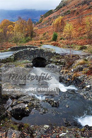Ashness Bridge in autumn near Keswick, Lake District National Park, Cumbria, England, United Kingdom, Europe