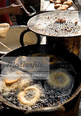 Fried food stall, Bhaktapur, Nepal, Asia