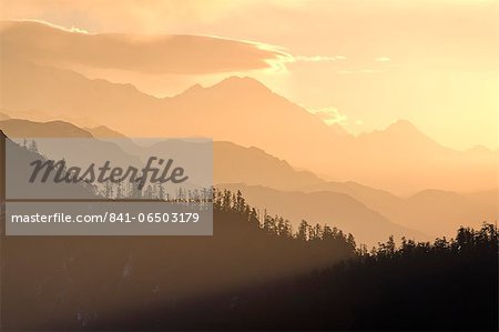 View from Poon Hilll at dawn, Ghorepani, Annapurna Himal, Nepal, Himalayas, Asia