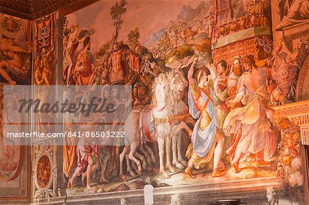 A beautiful mural in Palazzo Vecchio, UNESCO World Heritage Site, Florence, Tuscany, Italy, Europe