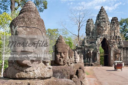 South Gate to Angkor Thom, Angkor, UNESCO World Heritage Site, Siem Reap, Cambodia, Indochina, Southeast Asia, Asia