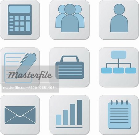 Set of nine business icons for website.