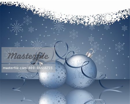 Beautiful Christmas (New Year) card. Vector illustration with transparency and mesh. Eps 10.