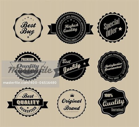 Retro vintage labels in editable vector format