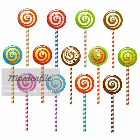 Lollipops over white background
