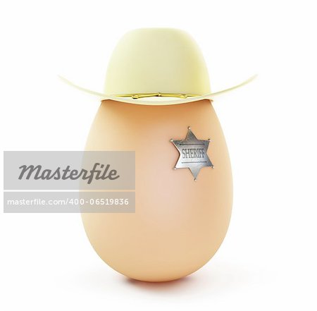 egg sheriff hat  on a white background