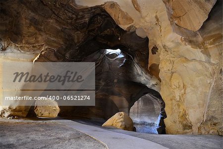 Bell cave at Tel-Maresha - Beit Guvrin National Park. An ancient quarry, dug during Early Arabic period between 7-th and 10-th centuries. Located at the city of Beit Guvrin, which was founded on the ruins of the biblical city of Maresha. Book of Joshua 15:44 Keilah, Achzib, and Mareshah: nine cities with their villages.