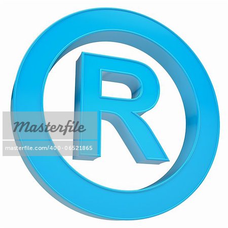 Blue sign rewrite. Isolated render on a white background