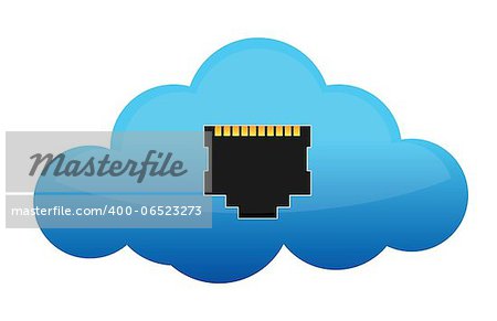 Cloud computing concept internet illustration design over a white background