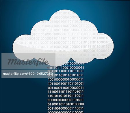 binary cloud illustration design over a white background