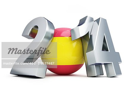 football 2014 Spain on a white background