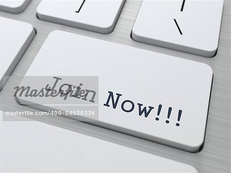 Join Now - Button on Modern Computer Keyboard.
