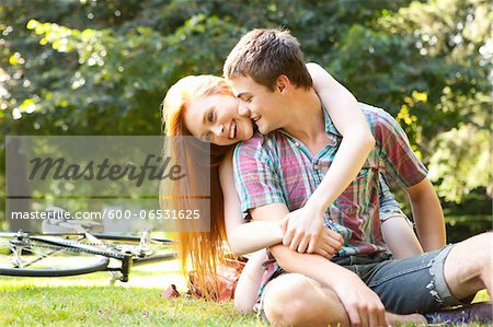 Young Couple in Park on a Summer Day, Portland, Oregon, USA