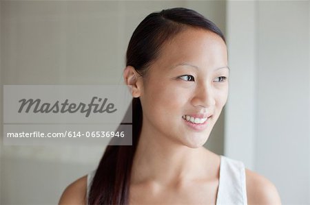 Close up of woman's smiling face