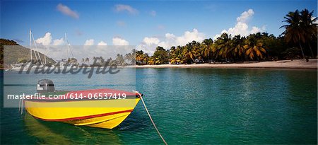 Colorful boat in tropical water Colorful boat in tropical water