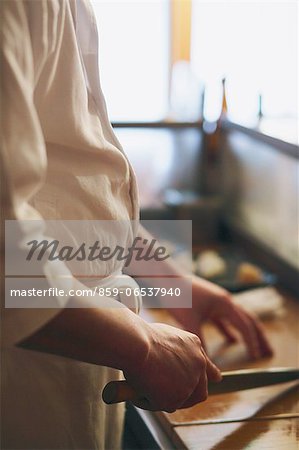 Chef preparing sushi