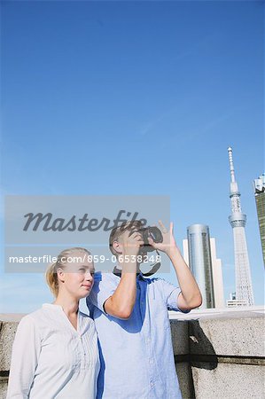 Tourist couple visiting Tokyo