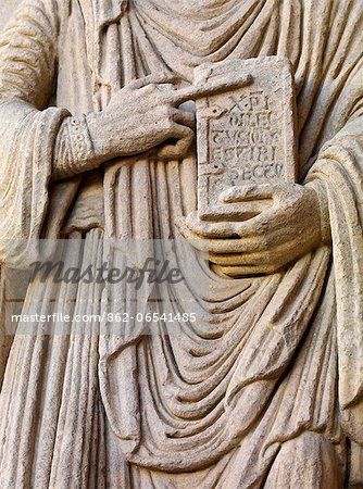 France, Provence, Arles, SaintTrophime cathedral, detail at entrance. France, Provence, Arles, SaintTrophime cathedral, detail at entrance.
