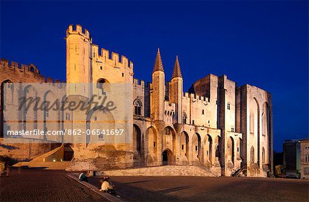 The Palais des Papes is one of the largest and most important medieval Gothic buildings in Europe, Avignon, France