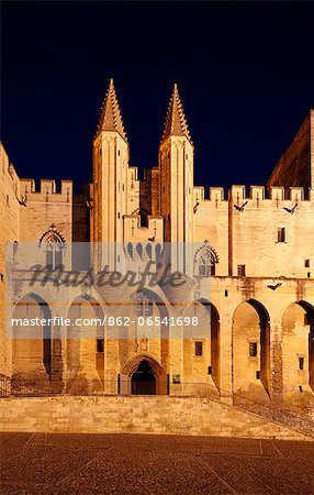 The Palais des Papes is one of the largest and most important medieval Gothic buildings in Europe, Avignon, France