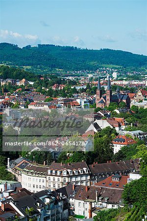 Europe, Germany, Freiburg, Baden Wurttemberg, view of Freiburg town