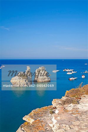 Italy, Puglia, Lecce district, Salentine Peninsula, Salento, Torre dellOrso locality and the 2 sorelle