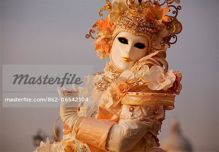 Venice, Veneto, Italy, Detail of mask during carnival.