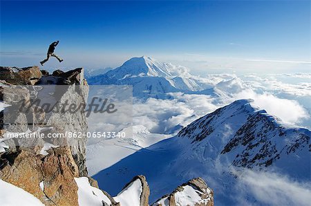 USA, United States of America, Alaska, Denali National Park, climber on Mt McKinley 6194m, highest mountain in north America, Denali National Park , MR,
