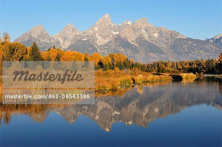 Schwabacher Landing on the Snake River, Teton Range, Grand Teton National Park, Wyoming, USA