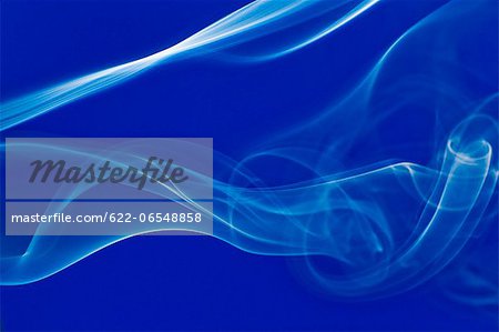 White smoke on blue background