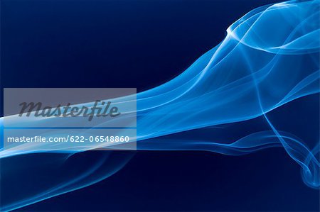 White smoke on blue background