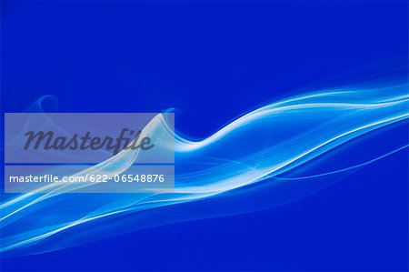 White smoke on blue background