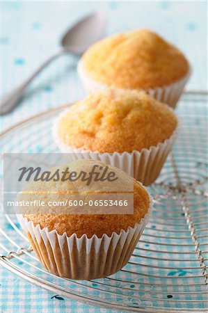 Close-up of Madeleines on Cooling Rack