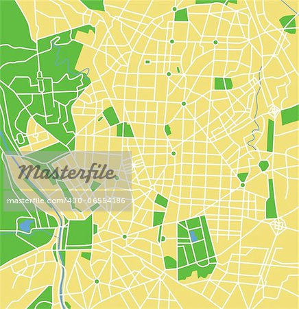 Layered vector illustratio map of Madrid.