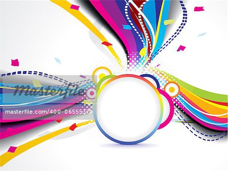 abstract colorful wave background with circle vector illustration