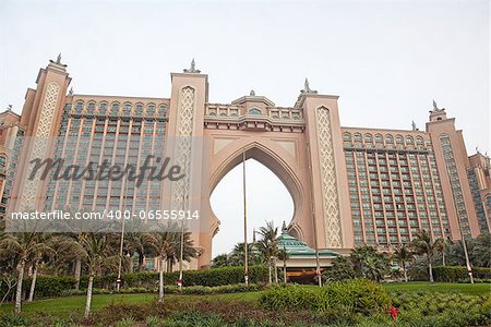 Hotel Atlantis on Palm Jumeirah, one of the three Palm Islands in Dubai, United Arab Emirates.