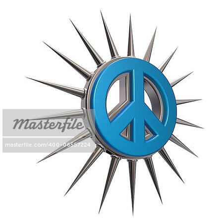 peace symbol with thorns - 3d illustration